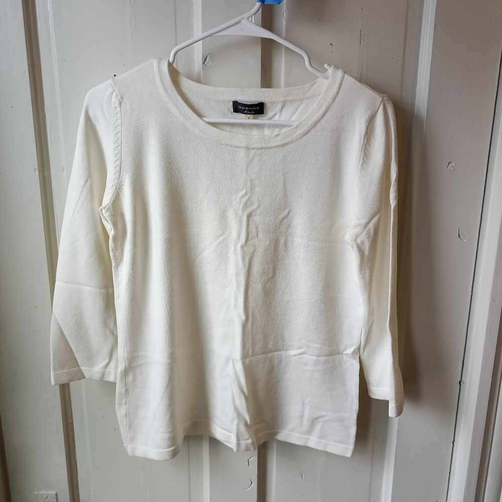Spense White Knit Top